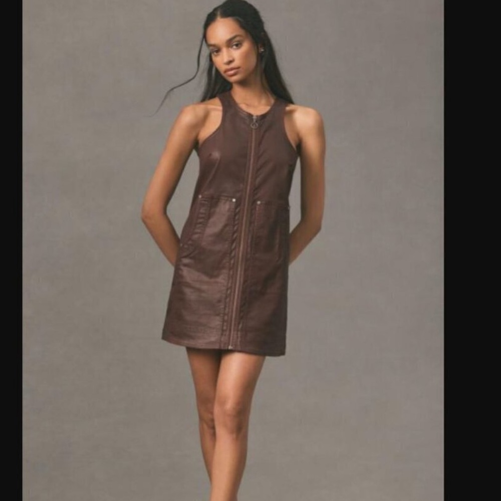 BNWT Anthropologie Pilcro Coated Crewneck Mini Dress 6